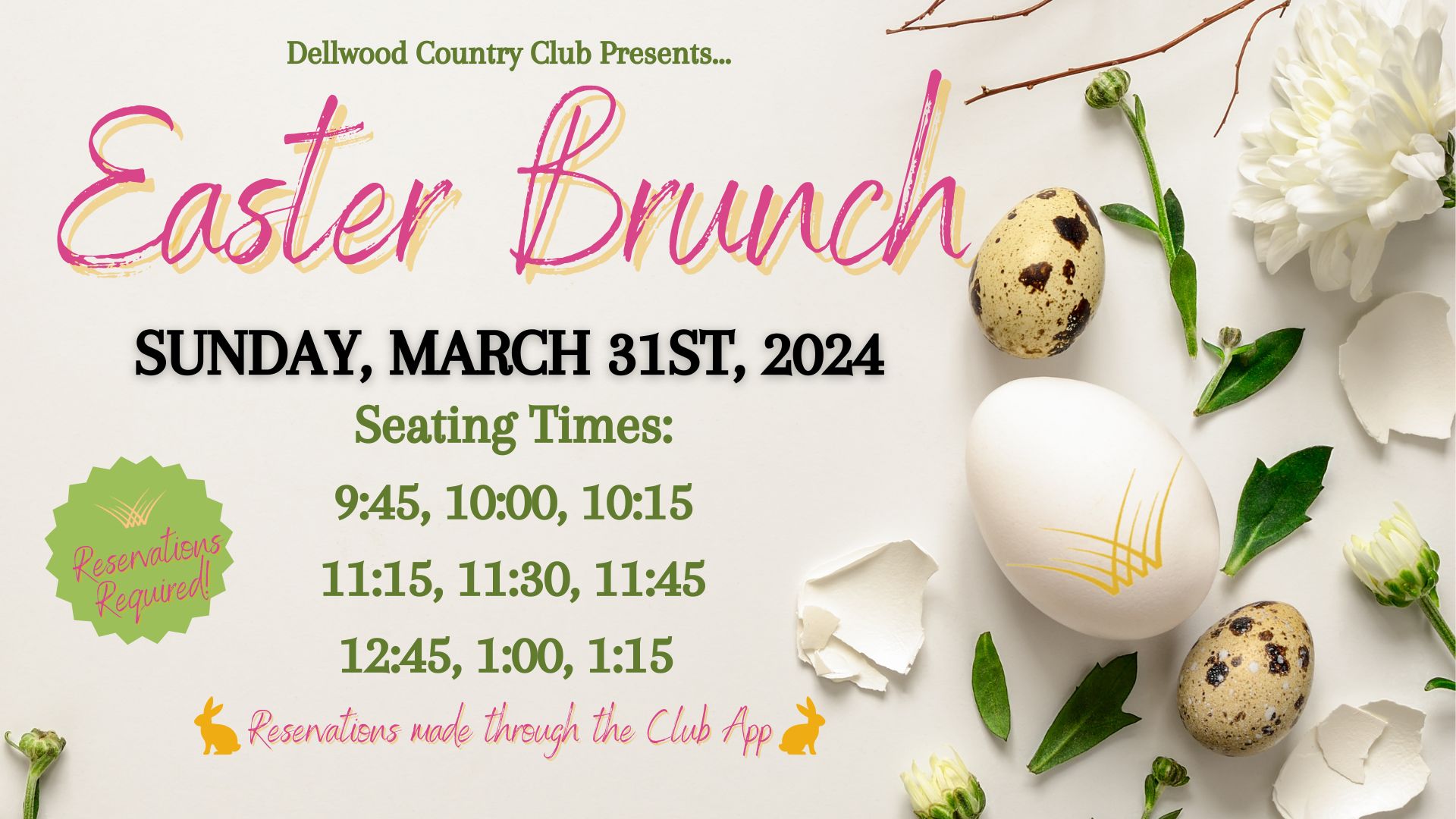 Easter Sunday Brunch 2025 Dellwood Country Club